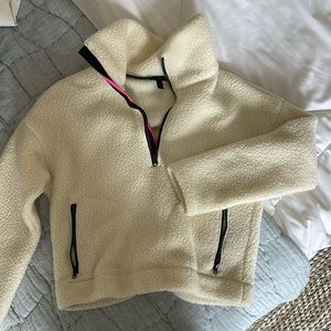 J crew Sherpa pullover cream